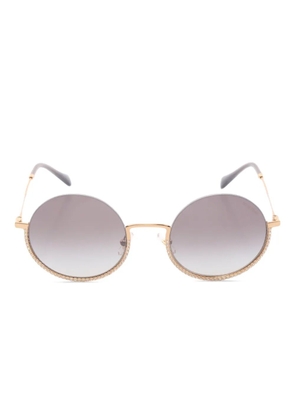 Miu Miu Pre-Owned 2010s round-frame sunglasses - Gold