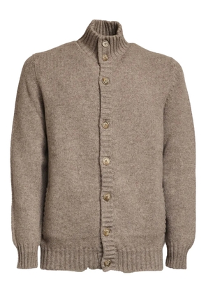 Fedeli stand collar Favonius 428 cardigan - Brown
