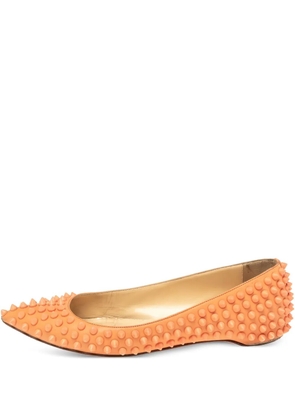 Christian Louboutin Pre-Owned Pigalle leather spiked ballet flats - Orange