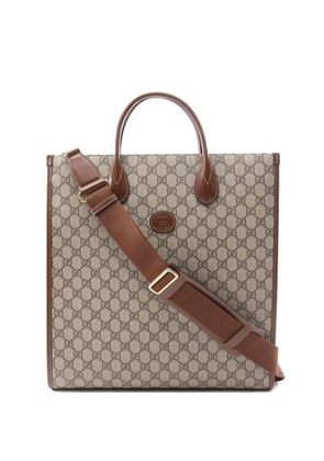 Gucci Pre-Owned 2010s medium Interlocking-G Supreme-canvas tote bag - Brown
