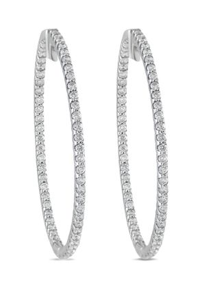 LB Exclusive 14K white gold diamond hoop earrings - Silver