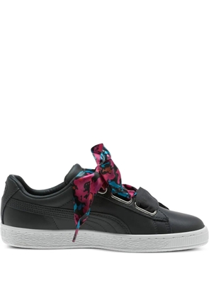 PUMA satin-bow leather sneakers - Black