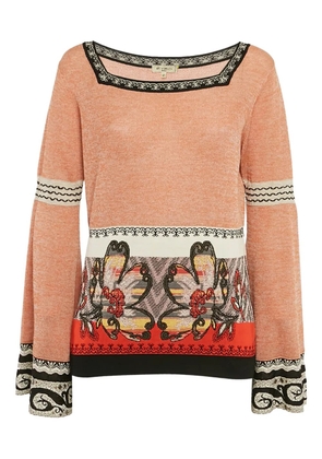 Etro Pre-Owned 2023 bell sleeves paisley sweater - Orange