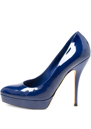 Gucci Pre-Owned 125mm patent-finish pumps - Blue