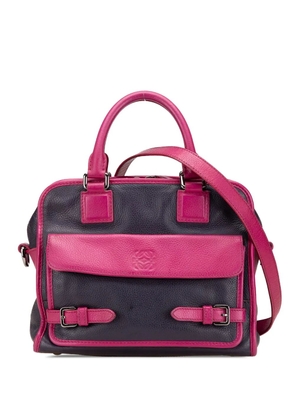 Loewe Pre-Owned 2015 Grained Bicolor Calfskin Cruz satchel - Blue