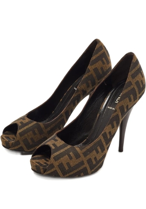 Fendi Pre-Owned Zucca platform pumps - Brown