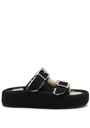 MM6 Maison Margiela double-buckle slides - Black