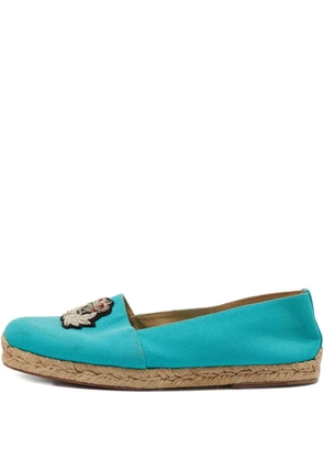 Christian Louboutin Pre-Owned embroidered-logo espadrilles - Blue