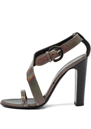 Proenza Schouler 110mm patent-leather buckled sandals - Grey