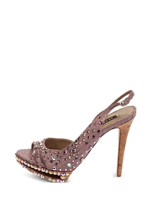 Le Silla 125mm crystal-embellished slingback sandals - Purple