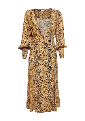 GANNI pre-owned animal-print midi dress - Neutrals