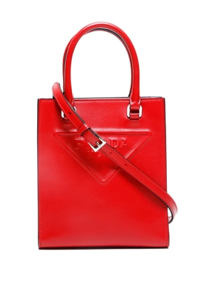 Prada Pre-Owned 2020-2025s Mini 2way triangle embossed tote bag - Red
