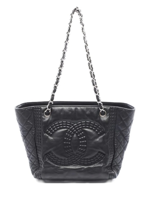 CHANEL Pre-Owned 2012 coco-mark chain leather shoulder bag - Black