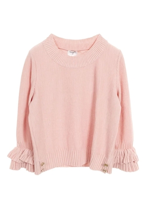 CHANEL Pre-Owned 1986-1988 Coco mark button frill sweater - Pink