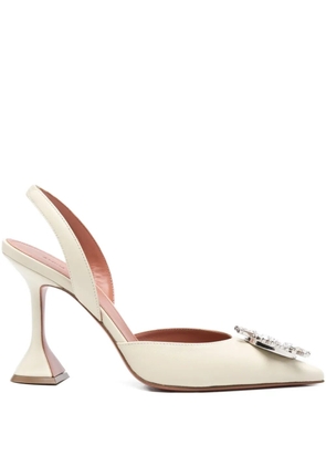 Amina Muaddi 95mm Begum crystal-embellished slingback pumps - Neutrals