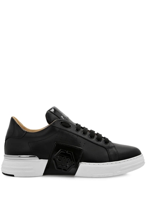 Philipp Plein logo-appliqué lace-up sneakers - Black
