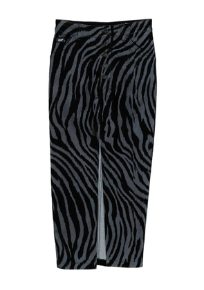 Pence Martina zebra-print slit midi skirt - Black