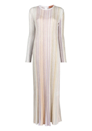 Missoni sequin-embellished striped pleated dress - Purple