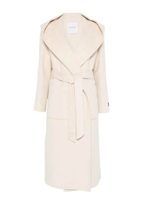 ERMANNO FIRENZE hooded belted coat - Neutrals