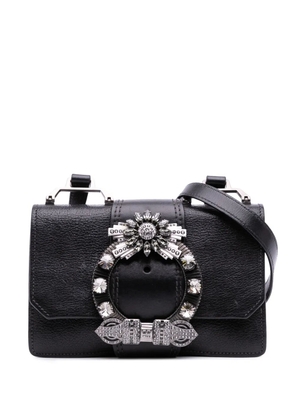 Miu Miu Pre-Owned 2010-2025 Goatskin Madras Soft Calf Crystal Embellished crossbody bag - Black