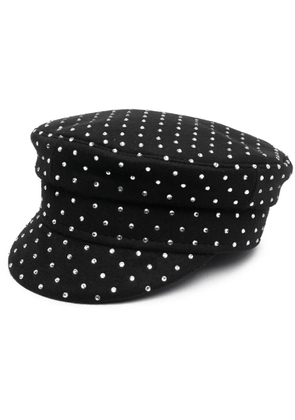 Ruslan Baginskiy rhinestone wool baker boy hat - Black