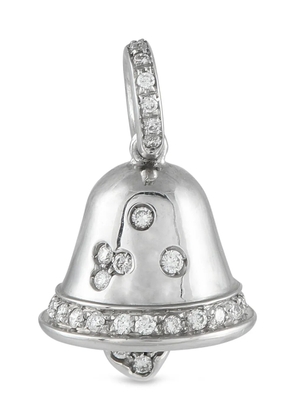 Aaron Basha 18K white gold diamond bell pendant