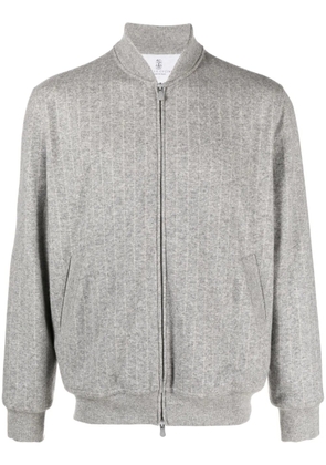 Brunello Cucinelli zip-up cashmere-blend cardigan - Grey