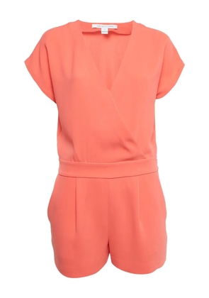 Diane Von Furstenberg Vintage short-sleeve wrap playsuit - Orange
