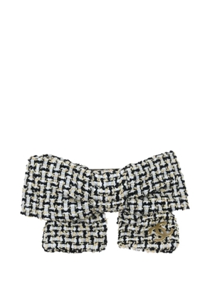 CHANEL Pre-Owned 2014 tweed hairclip - White