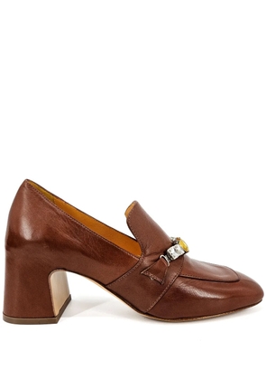 Madison.Maison 55mm jeweled leather pumps - Brown