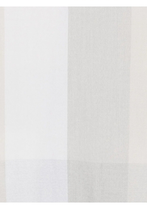 Le Tricot Perugia checked-pattern fringed scarf - Neutrals