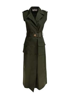 Elie Saab belted double-breasted midi dress - Green