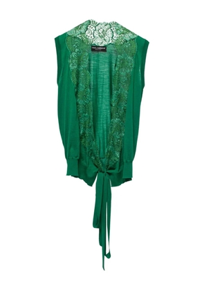 Dolce & Gabbana Pre-Owned lace detail wool blouse - Green
