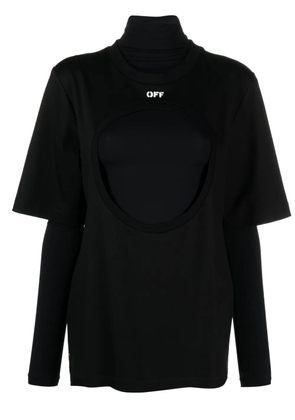 Off-White Meteor double-layer cotton T-shirt - Black