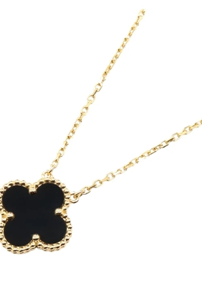 Van Cleef & Arpels Pre-Owned 10s 18K yellow gold Alhambra onyx necklace