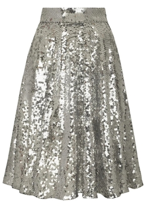 Dolce & Gabbana sequinned A-line midi skirt - Silver