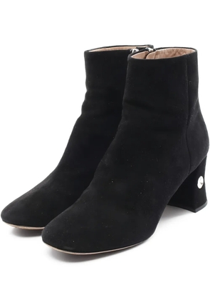 Miu Miu Pre-Owned 60mm rhinestone-embellished suede boots - Black