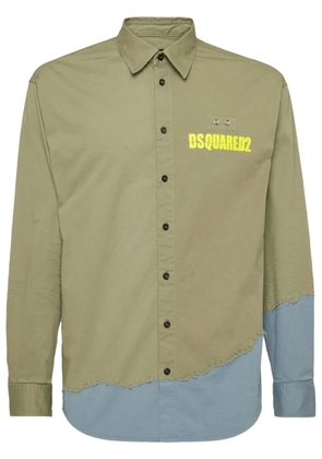 DSQUARED2 logo-print colour-block shirt - Green