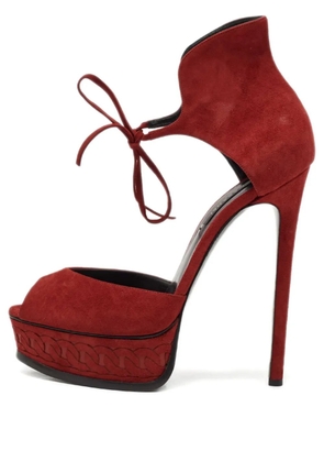 Casadei Vintage 150mm suede heeled sandals - Red