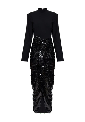 ROTATE BIRGER CHRISTENSEN knot-detail sequin maxi dress - Black