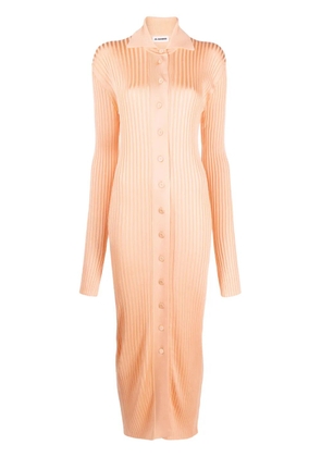 Jil Sander ribbed-knit midi dress - Orange