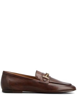 Tod's logo-plaque loafers - Brown