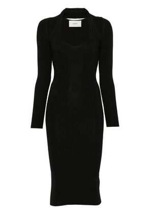 Coperni ribbed midi dress - Black