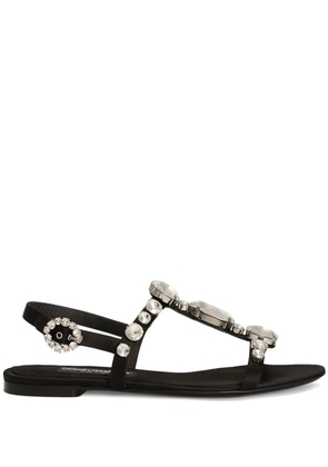 Dolce & Gabbana Bianca gemstone-embellished sandals - Black