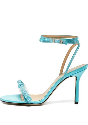 MACH & MACH pre-owned 90mm crystal bow sandals - Blue