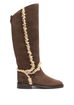 Casadei Riderama fur-trim boots - Brown