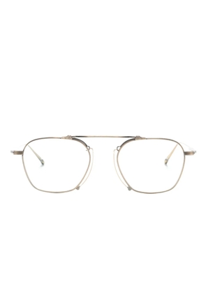 Matsuda engraved pilot-frame glasses - Yellow