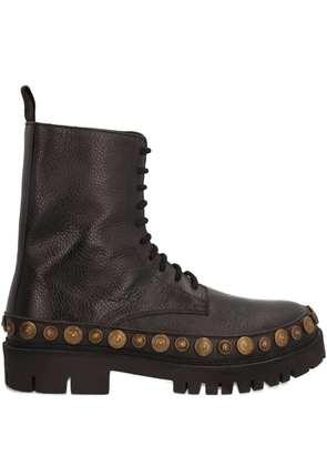 Moschino Pre-Owned studded leather boots - Black