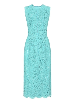 Dolce & Gabbana floral-lace sleeveless midi dress - Blue