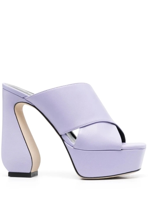 Si Rossi 130mm platform leather sandals - Purple